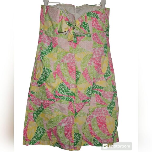 Lilly Pulitzer Franco Multi-Color Strapless Mini Floral Wing Ding Print Dress 6 - Picture 5 of 5